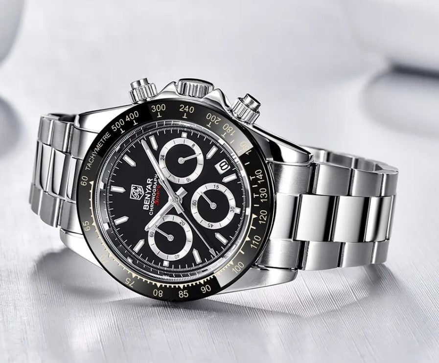 Reloj Hombre BENYAR LE MANS Clásico-Sport Cuarzo Correa Acero Quirúrgico Cristal Mineral BENYAR