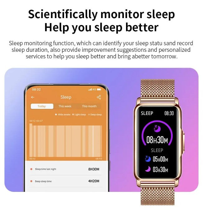 Reloj Mujer Smartwatch LIGE FRAUEN DoradoIphone y Android