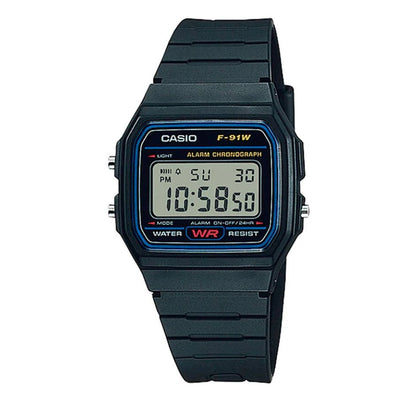 Reloj Hombre/Mujer CASIO F-91 NegroClásico Digital Cuarzo vintage