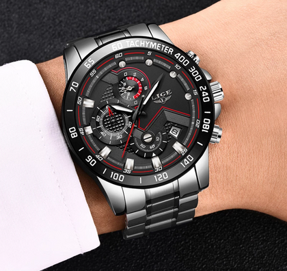 Reloj Hombre LIGE ACCURATE Cuarzo Acero Inoxidable Cristal Mineral LIGE