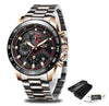 Reloj Hombre LIGE ACCURATE DORADO Cuarzo Acero Inoxidable Cristal Mineral