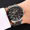 Reloj Hombre LIGE ACCURATE DORADO Cuarzo Acero Inoxidable Cristal Mineral