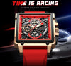 Reloj Hombre LIGE RACING Clásico Cuarzo Cristal Mineral Diamantado