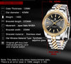 Reloj PAGANI DATEJUST Clásico Automatico Dorado BLACK Cristal de Zafiro