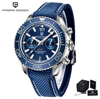 Reloj Hombre PAGANI DAYTONA SPORT Azul Cuarzo Acero Quirúrgico Cristal de Zafiro