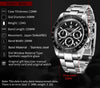 Reloj Hombre PAGANI DAYTONA BLACK, Sport Cuarzo Acero Inoxidable Cristal de Zafiro