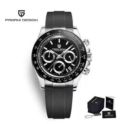 Reloj Hombre PAGANI DAYTONA, Sport Cuarzo Cristal de Zafiro Correa Silicona