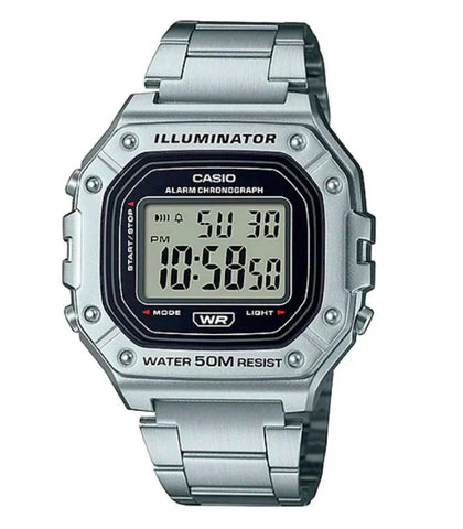 Reloj Hombre CASIO Vintage Plata W-218 Cuarzo Digital Correa Metálica